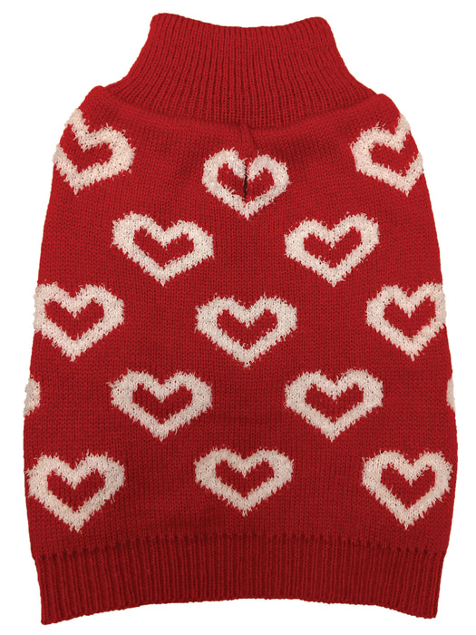 All Over Hearts Dog Sweater - XXSmall  