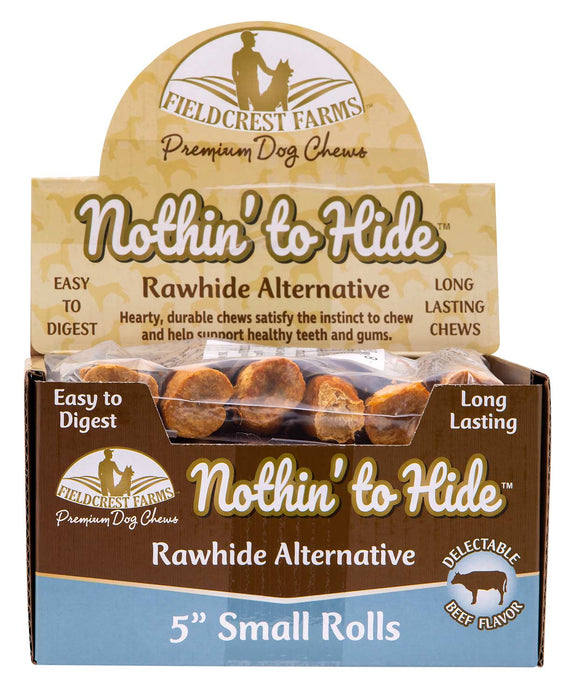 Nothin' to Hide Rawhide Alternative Dog Treats, 5" Roll - 24 ct 5" Beef Rolls Nothin' to Hide Rawhide Alternative  