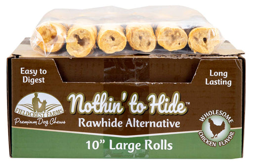 Nothin' to Hide Rawhide Alternative Dog Treats, 10" Roll - 24 ct 10" Chicken Rolls Nothin' to Hide Rawhide Alternative  