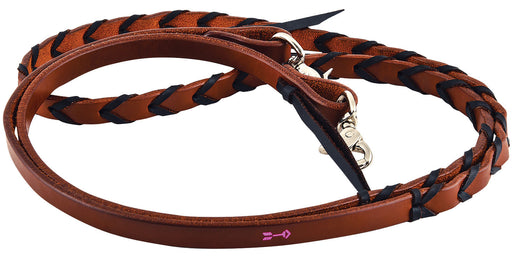 Rafter T Plaited Barrel Racing Reins - Brown/Brown  