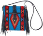 Rafter T Cross Body  Purse with Fringe - Turquoise  