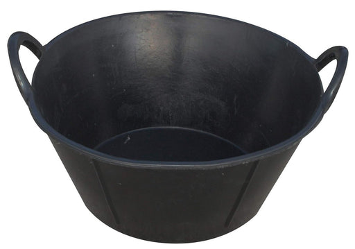 Rubber Feeding and Watering Pan/Tub with Handles - M31BL - Black - 6.5 gallon - 1