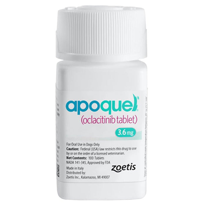 Rx Apoquel (oclacitinib) Tablets for Dogs by Zoetis - 012PFZ-1696-30 - 3.6 mg - 30 Tablets - 7