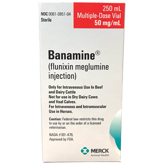 Rx Banamine, 50mg/ml Injection x 250ml Bottle - Jeffers - Animal Health & Wellness > Medicine