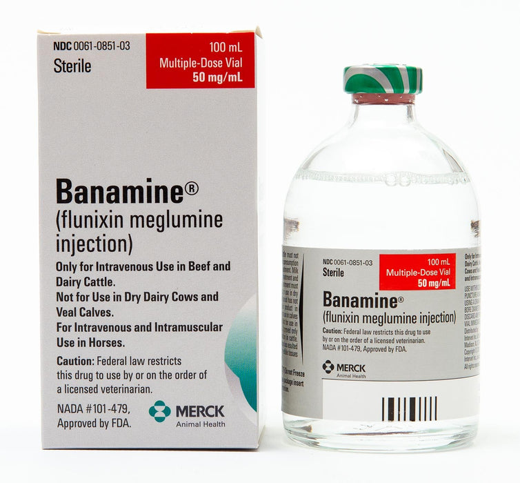 Rx Banamine Injection Solution, 50 mg/mL x 100 mL - Jeffers - Animal Health & Wellness > Medicine