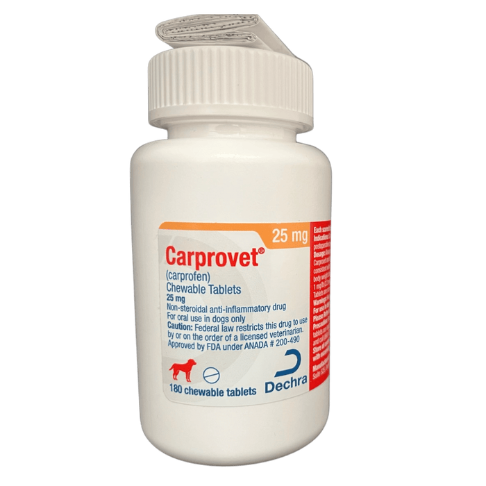 Rx Carprovet (carprofen) Pain Relief Chewable Tablets for Dogs - 012PUT-511-18 - 25 mg - 180 tablets - 14