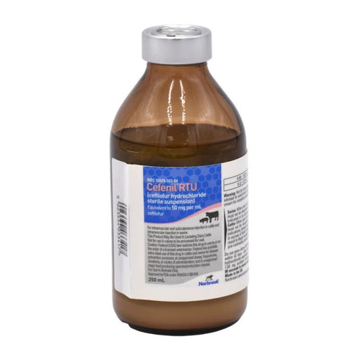 Rx Cefenil RTU (ceftiofur hydrochloride sterile suspension) Injection, 50 mg/mL – Broad - Spectrum Antibiotic for Cattle & Swine - 012MID-00341 - 250 mL - 1