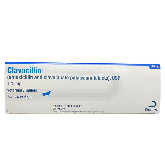 Rx Clavacillin (amoxicillin trihydrate/clavulanate potassium) Tablets for Dogs & Cats - 012DEC-441-07 - 125 mg - 70 Tablets - 13