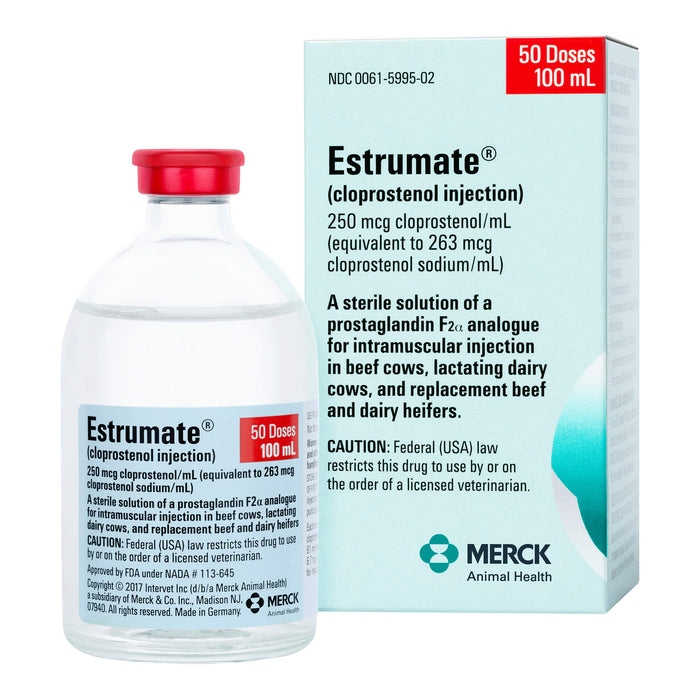 Rx Estrumate (cloprostenol injection) for Cattle - 012MER-195010 - 100ml - 2