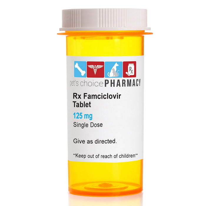 Rx Famciclovir 125 mg Tablets for Cats – Antiviral Feline Herpes Treatment - 012MID-43740-1 - 125 mg - Single - 1