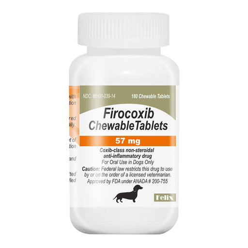 Rx Firocoxib Chewable Tablets for Dogs – Pain & Inflammation Relief for Osteoarthritis and Surgery - 012VED-39140 - Beef - 57mg - 180 Chewable Tablets - 1