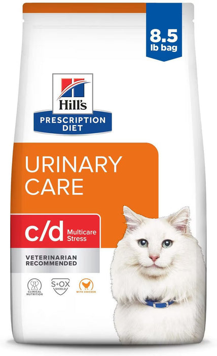 Rx Hill's Prescription Diet c/d Multicare Stress Urinary Care with Chicken Dry Cat Food, 8.5 lb Bag - 012HP-603935 - 8.5 lb - Chicken - 1