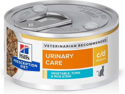 Rx Hill's Prescription Diet c/d Multicare Urinary Care Wet Cat Food, Case of 24 Cans - 012HP-3385 - 2.9 oz - Vegetable Tuna & Rice Stew - 24 - 1