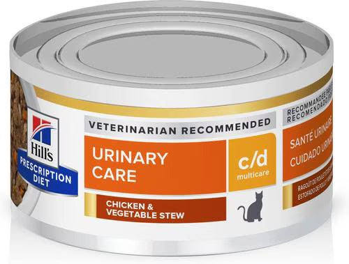 Rx Hill's Prescription Diet c/d Multicare Urinary Care Wet Cat Food, Case of 24 Cans - 012HP-3386 - 2.9 oz - Chicken & Vegetable Stew - 24 - 4