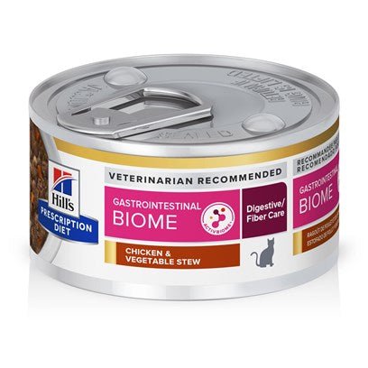 Rx Hill's Prescription Diet Gastrointestinal Biome Digestive/Fiber Care Chicken & Vegetable Stew Wet Cat Food, 2.9 oz, Case of 24 Cans - 012HP-604202 - 2.9 oz - Chicken & Vegetable - 24 - 1