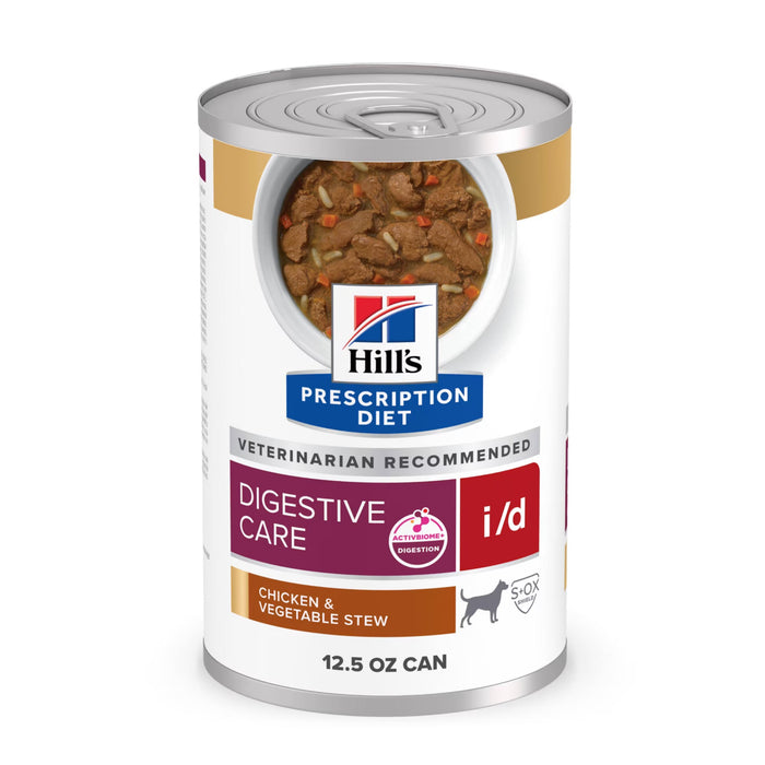 Rx Hill's Prescription Diet i/d Digestive Care Chicken & Vegetable Stew Wet Dog Food 12.5 oz, Case of 12 Cans - 012HP-3389 - 12.5 oz - Chicken & Vegetable - 12 - 1