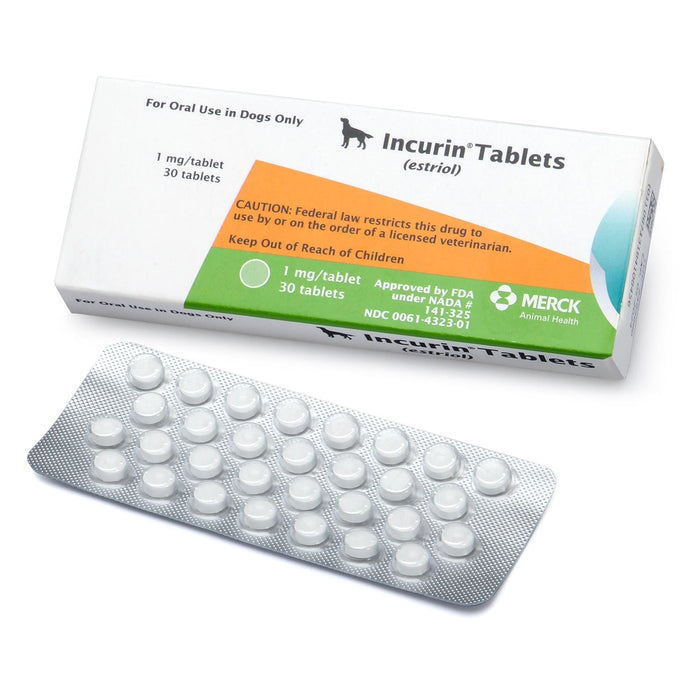 Rx Incurin (estriol) 1 mg Tablets for Dogs - 012MER-43230 - 30 tablets - 2