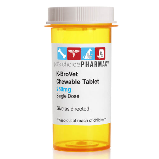 Rx K - BroVet (potassium bromide) Chewable Tablet for Dogs, Single Tab - 012PRN03-250MG-TAB - 250 mg - 1 ct - 1
