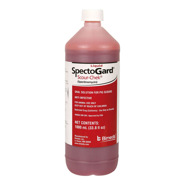 Rx Liquid SpectoGard Scour - Chek (Spectinomycin) Oral Antibiotic for Pig Scours, 1000 ml - 012BIM-00161 - 1000 mL - 1