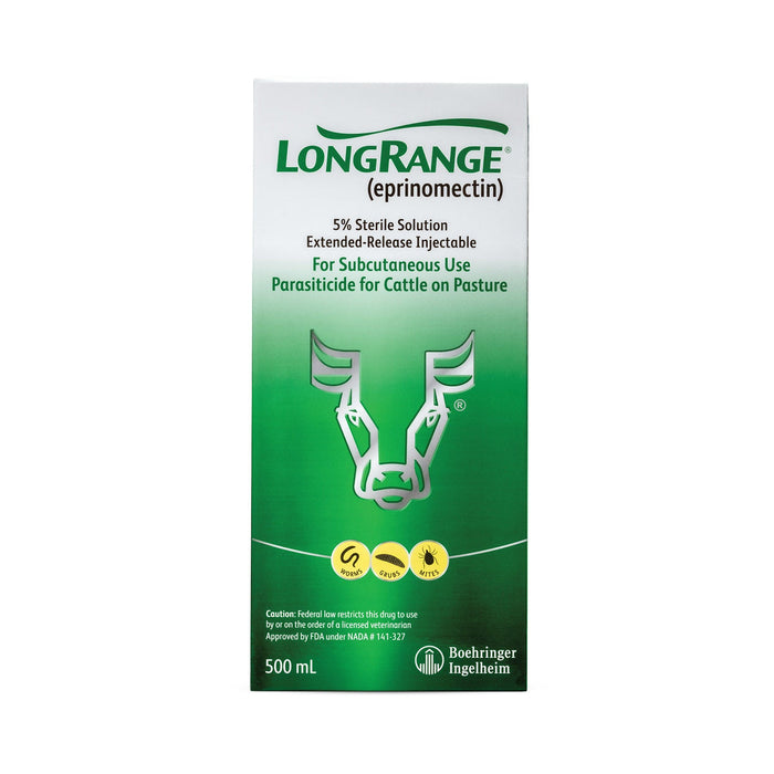 Rx LongRange (eprinomectin) ERI Extended - Release Injection for Cattle - 012BI-21659 - 500 mL - 2