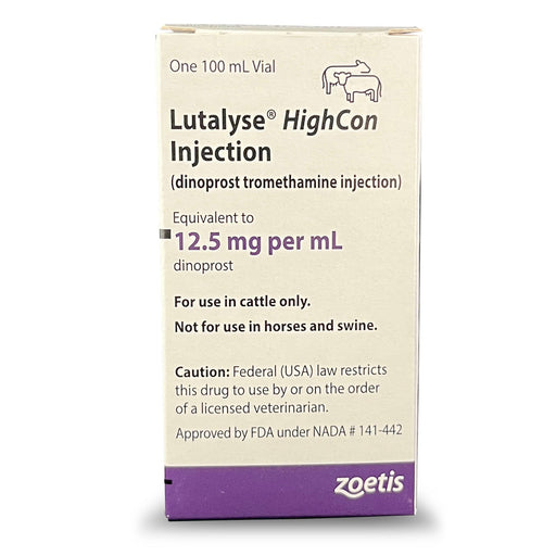 Rx Lutalyse HighCon Injection 100ml – Estrous Synchronization & Reproductive Management for Cattle - 012PFZ-10011092 - 100 ml - 50 Dose - 1