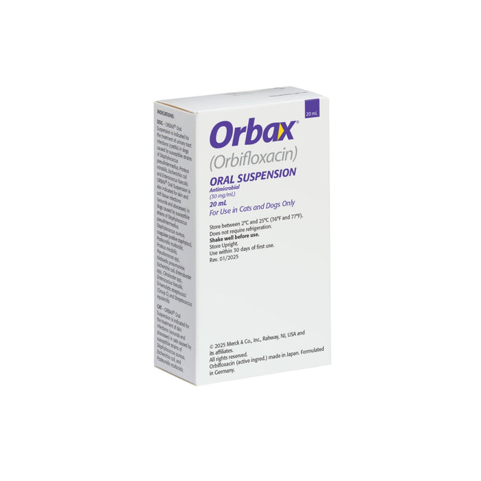 Rx Orbax (orbifloxacin) Oral Suspension for Dogs & Cats, 20mL Bottle - 012SCH01-6X20 - 6 x 20mL - 5
