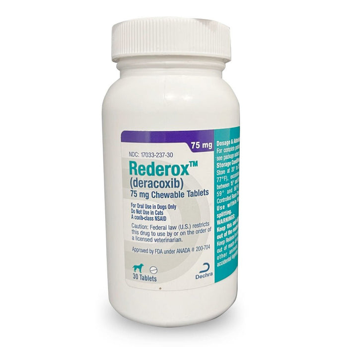 Rx Rederox (deracoxib) Chewable Tablets for Dogs - 012DEC-RED75-30 - 75mg x 30ct - 4