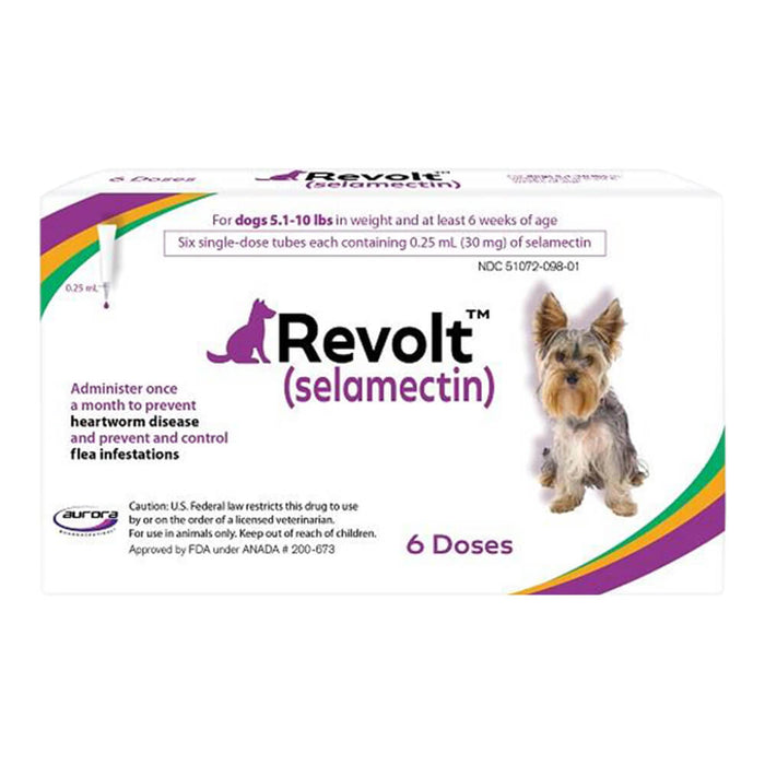Rx Revolt (Selamectin) for Dogs - 012AUR-09801 - 5.1 - 10 lbs - 6pk - 7