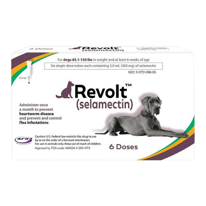 Rx Revolt (Selamectin) for Dogs - 012AUR-09805 - 85.1 - 130 lbs - 6pk - 15