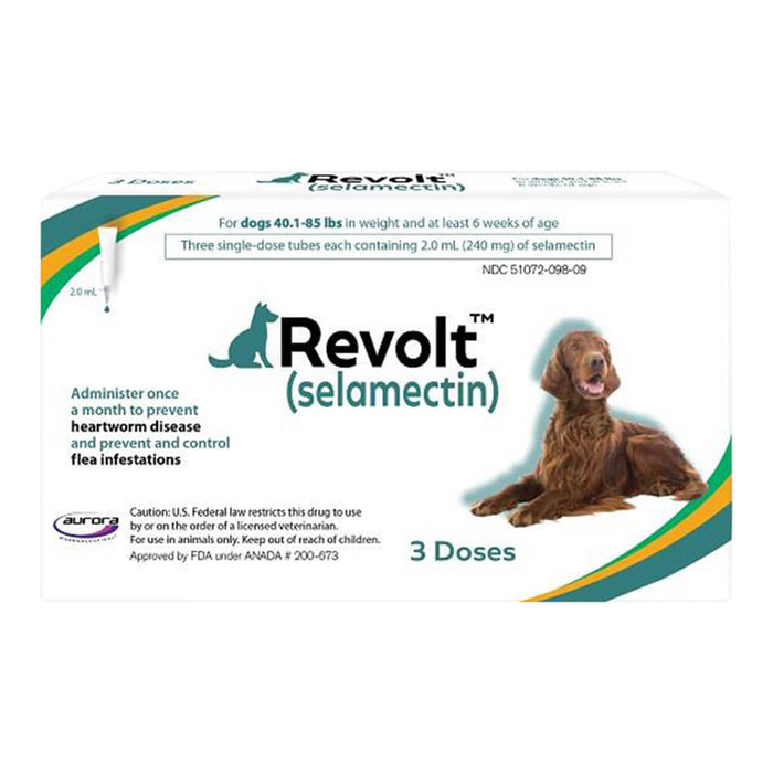 Rx Revolt (Selamectin) for Dogs - 012AUR-09809 - 40.1 - 85 lbs - 3pk - 12