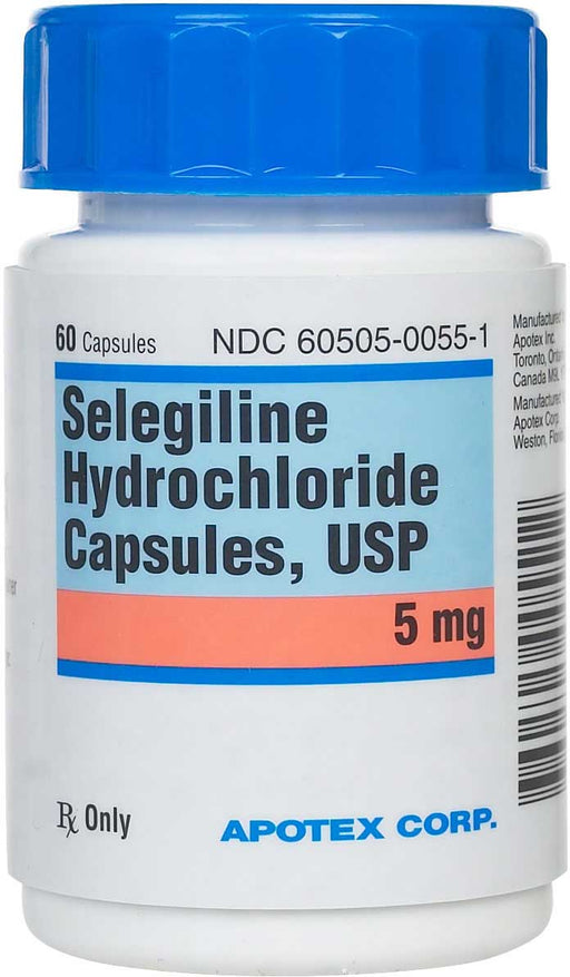 Rx Selegiline Hydrochloride Capsules for Dogs, 5 mg - 012APO-005501 - 5 mg - 60 Capsules - 1