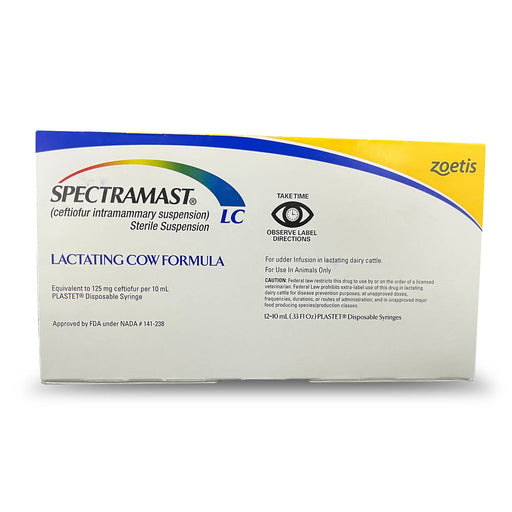 Rx Spectramast LC Ceftiofur Suspension for Lactating Dairy Cattle – 12 x 10 mL Syringes - 012PFZ-1000909 - 10 ml - 12 ct - 1