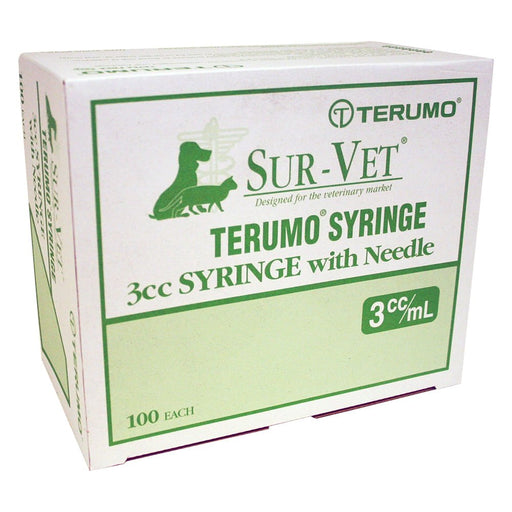 Rx Terumo SUR - VET Luer Slip Syringe with Needle, 100 count - 01101TER-3X25X5-8LS - 3 cc - 1