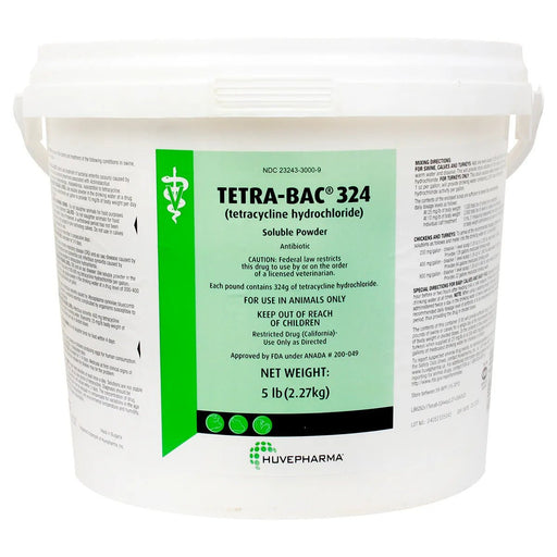 Rx Tetra - Bac 324 (tetracycline hydrochloride) Soluble Powder for Livestock, 5 lbs - 012HUV-1661 - 5 lb - 1