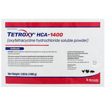 Rx Tetroxy HCA - 1400 (Oxytetracycline HCL Soluble Powder), 1400 g - 012BIM-31440 - 1400 g - 1