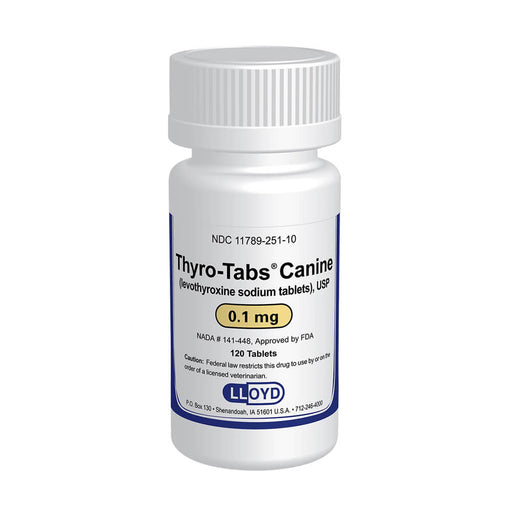 Rx Thyro - Tabs (levothyroxine sodium) Tablets for Dogs - 012125-1-120 - 0.1 mg - 120 tablets - 1