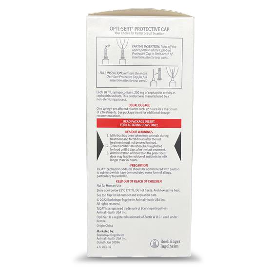 Rx ToDAY (Cephapirin Sodium) One - Day Mastitis Treatment for Lactating Cows, 12 Syringes - 012BI-182467 - 12 (10 mL Syringes) - 2