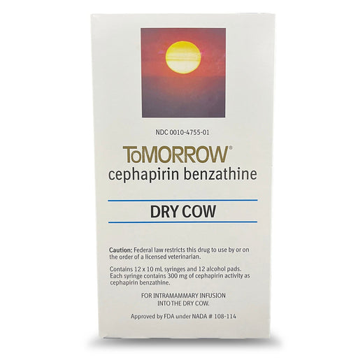 Rx ToMORROW (Cephapirin Benzathine) Dry Cow Mastitis Treatment for Dairy Cows, 10 mL Syringes - 012BI-182469 - 12 (10 mL Syringes) - 1