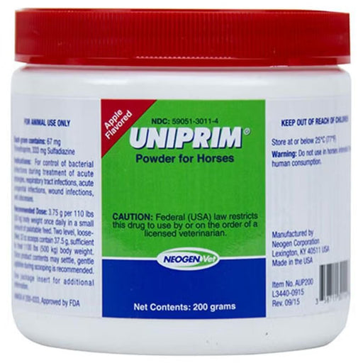 Rx Uniprim Powder for Horses - 012MID-AUP200 - 200 gram Jar - Apple - 1