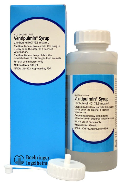 Rx Ventipulmin (clenbuterol HCl) Syrup for Horses, 330 mL - 012BIVS-330 - 1