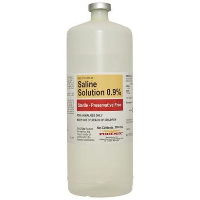 Rx Veterinary Saline Solution (Generic) 0.9% x 1000 mL - 012007-1 - 1000 mL - 1