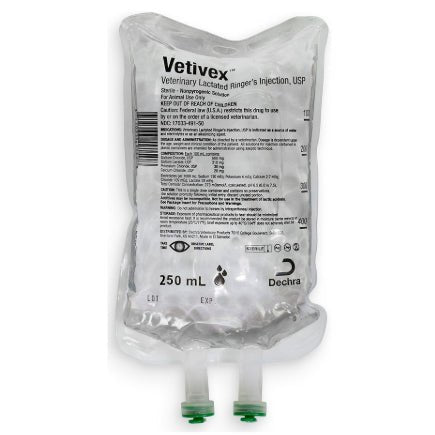 Rx Vetivex Veterinary Lactated Ringer's Solution Injection, USP - 012DEC-491-25 - 250 mL - 1