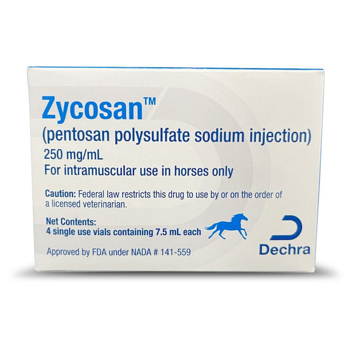 Rx Zycosan Injection Solution for Horses, Osteoarthritis & Joint Support - 012DEC-ZYCO250 - 7.5ml - 4 Vials - 1