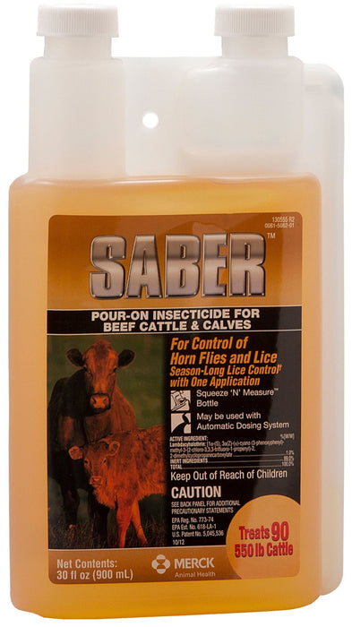 Saber Pour - On Insecticide, 900 mL - Jeffers - Animal Health & Wellness > Fly & Insect Control