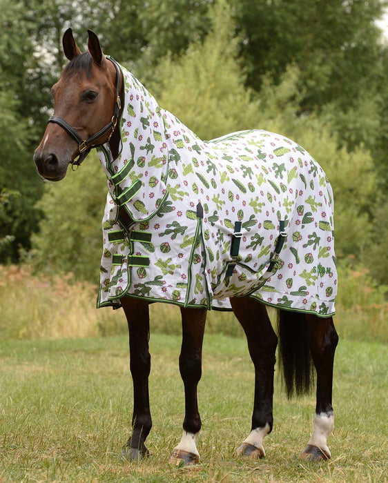 Saxon Combo Neck Fly Sheet w/Belly Wrap, Cactus - Jeffers - Animal Health & Wellness > Fly & Insect Control