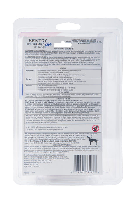 SENTRY Fiproguard Plus for Dogs, 6 Pack - Jeffers - Animal Health & Wellness > Flea & Tick Control