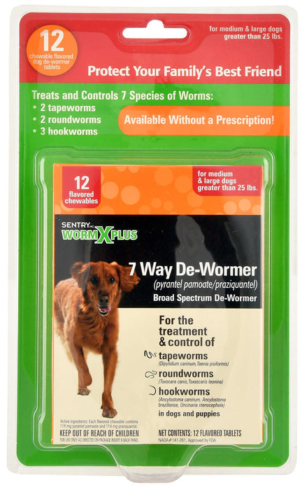 Sentry HC WormX Plus 7 - Way Dog Dewormer - Jeffers - Animal Health & Wellness > Medicine