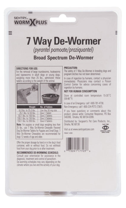 Sentry HC WormX Plus 7 - Way Dog Dewormer - Jeffers - Animal Health & Wellness > Medicine