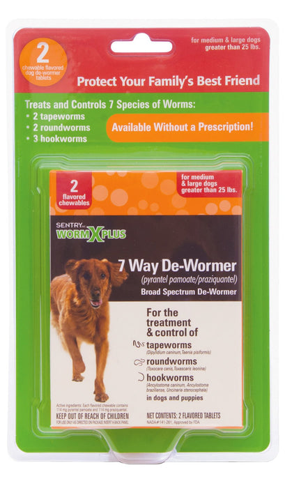 Sentry HC WormX Plus 7 - Way Dog Dewormer - Jeffers - Animal Health & Wellness > Medicine