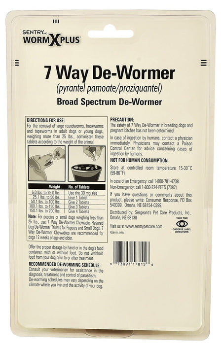 Sentry HC WormX Plus 7 - Way Dog Dewormer - Jeffers - Animal Health & Wellness > Medicine